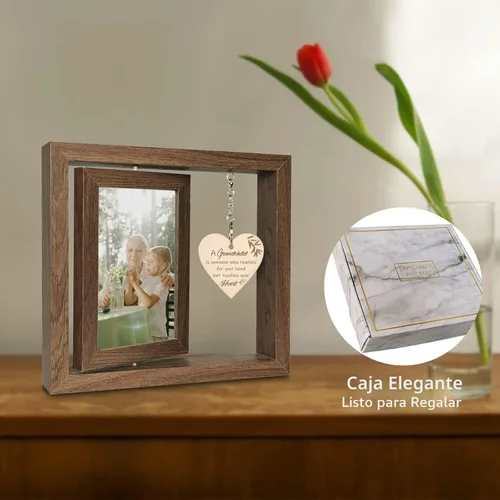 Miniatura 2 de EYITUPC Un nieto es alguien que alcanza tus manos pero toca tu corazón Marco de Fotos Regalos para Abuelos Primerizos, Muestra Dos Fotos de 4x6