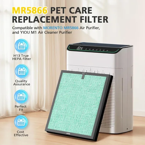 Miniatura 2 de Filtro de Reemplazo MR5866 Cuidado de Mascotas Compatible con Purificador de Aire MORENTO MR5866, Filtros de Filtración 4 en 1 para Habitación