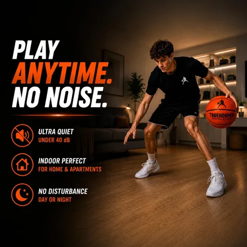 Miniatura 6 de TRUEHOOPER Silent Basketball – Size 7 Indoor Basketball (PRO Version) - Grooved Foam Basketball for Quit Dribbling and Indoor Training – Higher