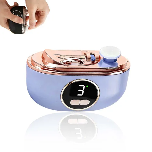 Miniatura 10 de Cortaúñas eléctrico automático, recortador de uñas eléctrico 3 en 1 con luz LED, diseño mejorado de doble hoja, molinillo de uñas eléctrico