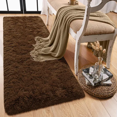 Miniatura 34 de Alfombra Corredor Suave de Pelo Largo para Dormitorio, 2 x 6 pies, alfombras esponjosas con parte inferior antideslizante para pasillo, junto a
