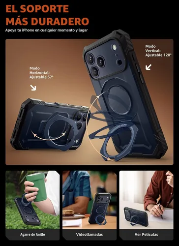 Miniatura 4 de SUPCASE Funda para iPhone 17 Pro Max (UBGrip Pro), [protector de pantalla de vidrio templado integrado y soporte] [cubierta de control de cámara]