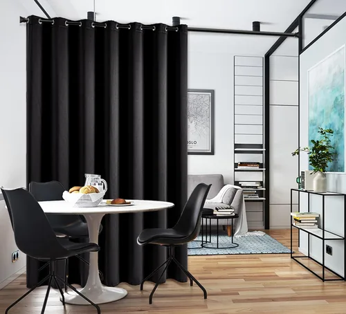 Miniatura 134 de PI Cortinas opacas para dormitorio, tratamiento de ventana con aislamiento térmico de anillo superior, cortinas oscurecedoras de habitación
