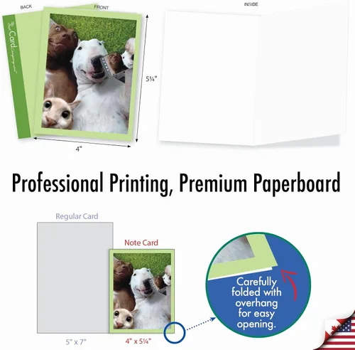 Miniatura 6 de The Best Card Company - Tarjetas de animales en blanco en caja, 4 x 5.12 pulgadas, mascotas surtidas, zoológico, tarjetas de vida silvestre
