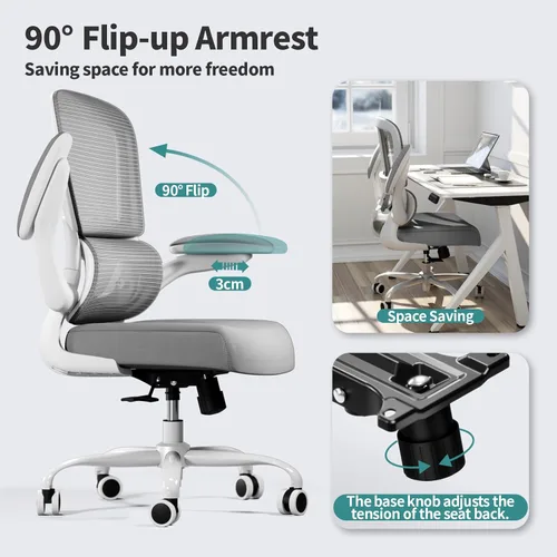 Miniatura 4 de TRALT Silla de oficina – Silla de escritorio ergonómica con soporte lumbar ajustable, silla de computadora de malla, sillas ejecutivas para oficina