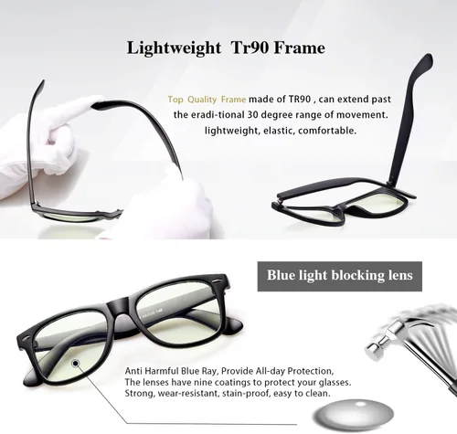 Miniatura 5 de GY Snail - Lentes de bloqueo de luz azul para hombres, anteojos de seguridad para juegos, alivio de fatiga ocular y mejor sueño