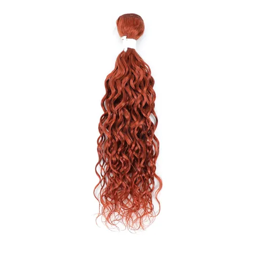 Miniatura 8 de Paquete de cabello humano ondulado #350, color naranja quemado, 10 pulgadas, doble trama rizado, 100% cabello humano brasileño, 1 paquete