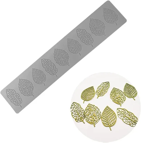 Miniatura 12 de TUKE Molde de silicona 3D para ramas de tuile de fondant para hornear, arcilla polimérica, manualidades de azúcar - Diseño de encaje de caramelo