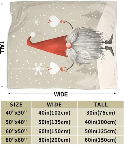 Miniatura 3 de Delerain Christmas Gnome Tomte Soft Throw Blanket 40"x50" Lightweight Flannel Fleece Blanket for Couch Bed Sofa Travelling Camping for Kids Adults