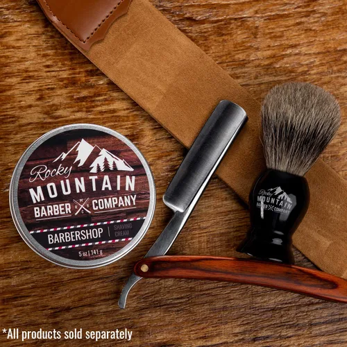 Miniatura 2 de Rocky Mountain Barber Company - Crema de afeitar para hombre, aroma de barbería, espuma gruesa para afeitado tradicional y con cartucho, lata de 5