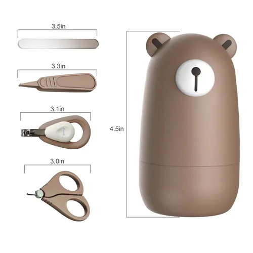 Miniatura 6 de Juego de cortaúñas para bebés, juego de manicura y pedicura con estuche lindo. Set de regalo de aseo para bebés para recién nacidos, bebés y niños