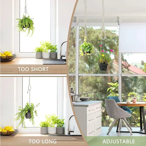 Miniatura 5 de Extensores conectables para colgar plantas, extensor de cuerda duradera para macetas, baños de pájaros, adornos decorativos, extensor de gancho