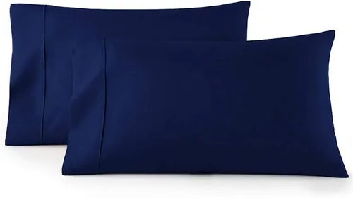 Miniatura 5 de Juego de 2 fundas de almohada de lujo para dormir con funda suave y transpirable, 100% algodón, 800 hilos, almohadas de rayas azul claro estándar