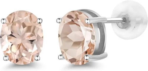 Miniatura 206 de Gem Stone King Aretes de oro de 14 quilates con piedra natal ovalada de 0.315 x 0.236 in Aretes de oro para mujer