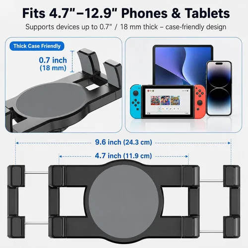 Miniatura 3 de Keuvirya Soporte de Tableta de Servicio Pesado para Camión y Vehículo, Soporte de Tableta con Base de Perforación para Camión con Brazo de Aluminio