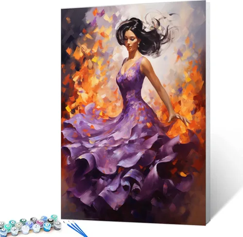 Miniatura 2 de Kit de pintura por números, lienzo de 16 x 20 pulgadas, pintura al óleo para niños, estudiantes, adultos principiantes con pinceles, pigmento