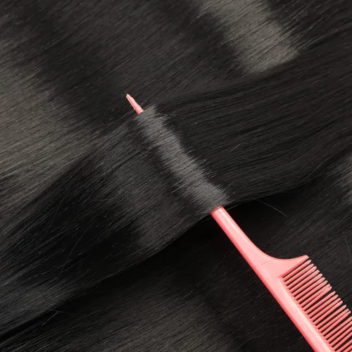 Miniatura 3 de Extensiones de cabello humano real con alambre invisible, alambre transparente, tamaño ajustable, 4 clips de seguridad, 18 pulgadas, negro, largo