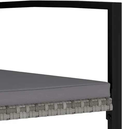 Miniatura 6 de vidaXL 4 sillas de comedor para patio en color gris, muebles de exterior de ratán de polietileno resistentes a la intemperie con marco de acero
