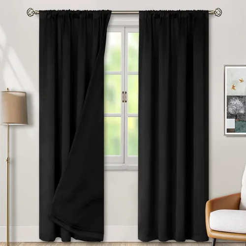Miniatura 116 de BGment - Cortinas opacas para sala de estar de 63 pulgadas de largo, juego de 2 paneles, cortinas para oscurecer toda la habitación, cortinas