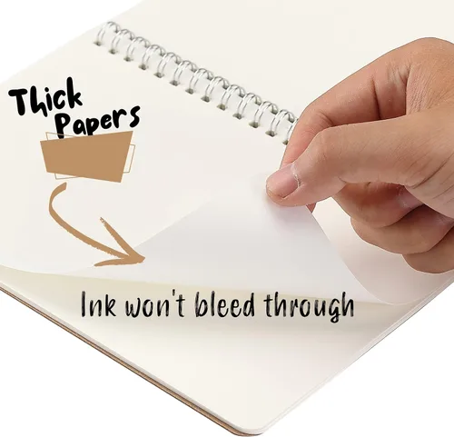 Miniatura 4 de Mr. Pen - Cuaderno de espiral, A5, tapa kraft, paquete de 2, 80 páginas, cuaderno de bocetos, cuaderno de dibujo, espiral de cuaderno, cuaderno