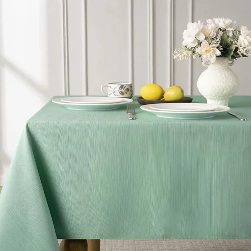 Miniatura 10 de Softalker Mantel rectangular de jacquard - Fundas de mesa de damasco geométrico, impermeables, resistentes a las manchas, lavables, de poliéster