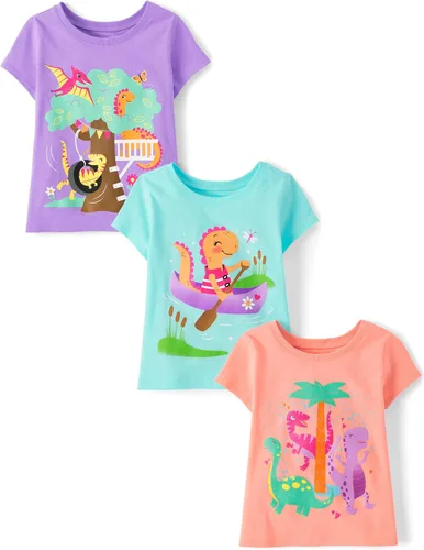 Miniatura 2 de The Children's Place Paquete de 3 camisetas gráficas de manga corta para bebé niña pequeña