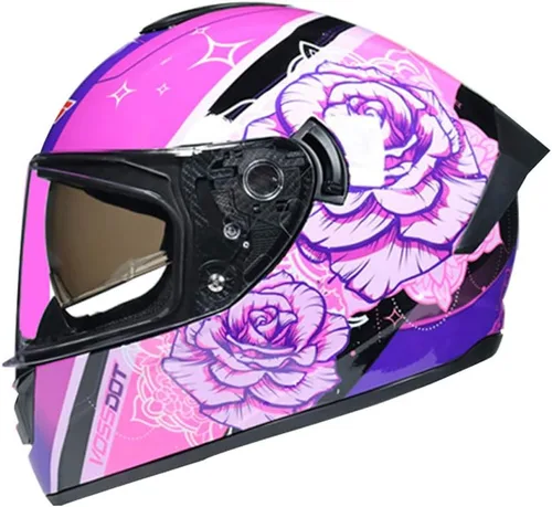 Miniatura 6 de Full Face Motorcycle Helmet DOT Approved Motorbike Moped Street Bike Racing Crash Helmet, Men and Women