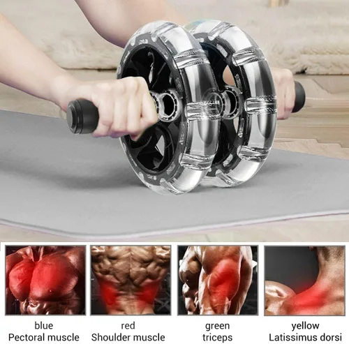 Miniatura 3 de HERCHR Rueda de rodillo para abdominales, kit de ruedas de ejercicio abdominal, barra de flexión, equipo de gimnasio en casa para hombres y mujeres
