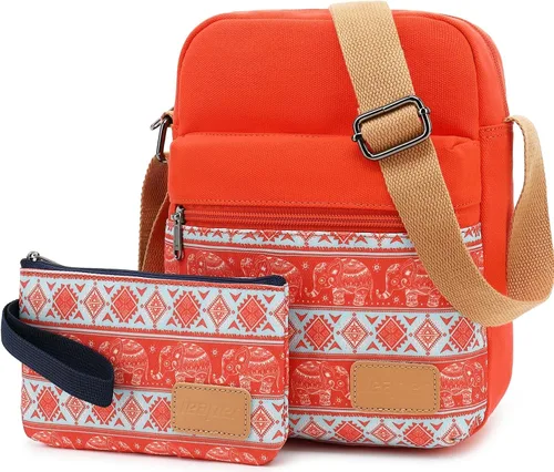 Miniatura 2 de Leaper - Juego de estuche y cartera bandolera de lona para niñas y mujeres