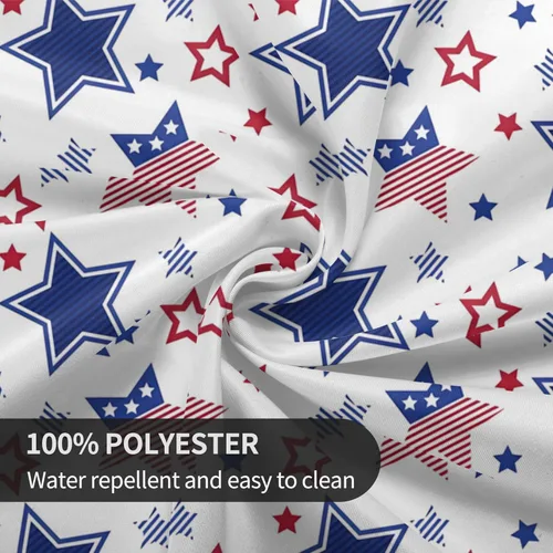 Miniatura 4 de AGAYNA 4th of July Tablecloth Round 60 Inch Blue Red White Patriotic Stars Table Cloth,Stain Resistance Independence Day Holiday Table Covers for