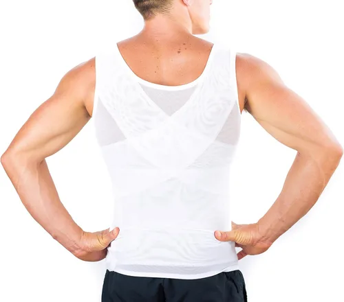 Miniatura 3 de Esteem Apparel Prendas de vestir para hombres, camisa de compresión para ocultar ginecomastia de pechos de hombre.