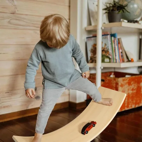 Miniatura 8 de Gentle Monster - Tabla de equilibrio oscilante de madera, juguete de madera natural Montessori para niños pequeños y adultos; juguete de aprendizaje