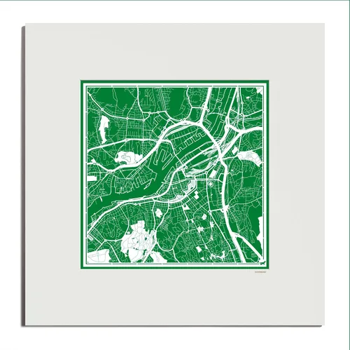 Miniatura 64 de O3 Design Studio Mapa de corte de papel Madrid negro mate de 20 x 20 pulgadas