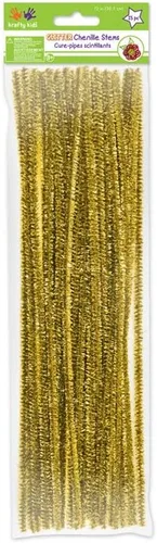 Miniatura 28 de Krafty Kids GC025E, tallos de felpilla de oropel, limpiadores de tuberías con purpurina, 0.236 in por 12 pulgadas, blanco, 1/4 x 12 pulgadas x 35