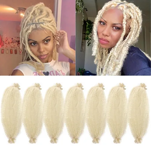 Miniatura 47 de 3 paquetes de cabello trenzado Marley Twist de 8 pulgadas, cabello afro twist elástico preseparado para rastas suaves de imitación, cabello