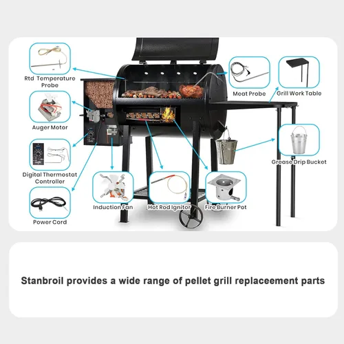 Miniatura 6 de Stanbroil Kit de motor de barrena de repuesto/kit de motor de accionamiento para todas las parrillas de pellets de madera Camp Chef