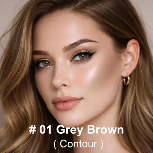 Miniatura 3 de Paleta de contorno Bronzer, polvo de contorno mate, bronceador tono fresco para piel clara y clara, contorno mate construible, polvo gris