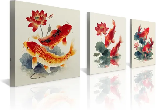 Miniatura 27 de Arte de Pared de Acuarela de Estilo Asiático Tradicional Chino Pájaro en Rama de Flor de Cerezo Roja Decoración Paisaje Floral Oriental Pintura