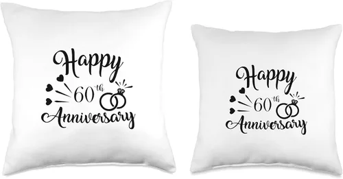 Miniatura 3 de Couple 60th Anniversary Gift Co. Couples Present Cool Happy 60th Anniversary - Cojín para cojín (15.7 x 15.7 in), multicolor