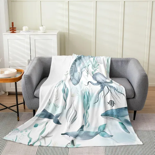 Miniatura 50 de Erosebridal Hammerhead Shark Flannel Blanket 40x50 Marine Life Fuzzy Plush Throw for Sofa Couch Hammerhead Shark Lover Gifts Ocean Sealife Fleece