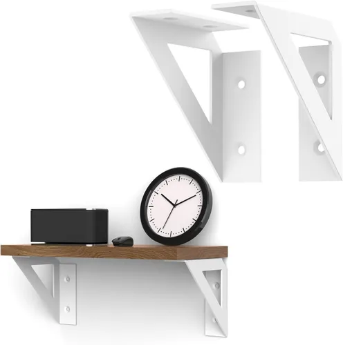 Miniatura 7 de SOGAL Soporte de estante pequeño, con 4 formas de montaje, soporte de estante montado en la pared, soportes de estante blancos de 3 x 4 pulgadas