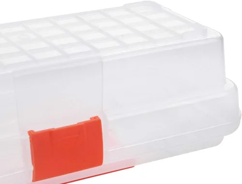 Miniatura 6 de MEIJIA Caja de almacenamiento portátil de herramientas, organizadores con pestillos plegables (negro y naranja) (12 x 5.9 x 3.94 pulgadas)