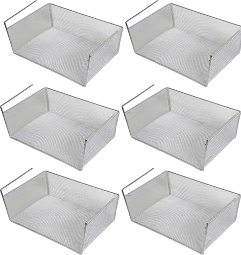Miniatura 3 de YBM Home Cesta para debajo del estante, cesta colgante de malla de acero inoxidable para debajo del gabinete, maximiza el espacio en gabinetes