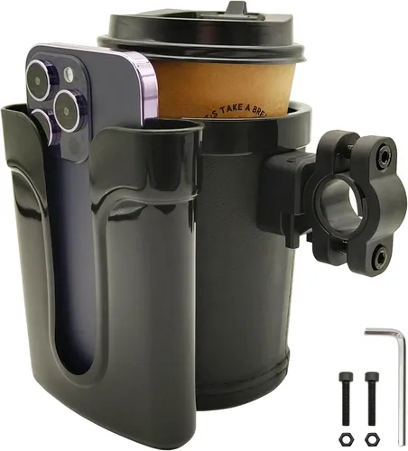 Portavasos para bicicleta con soporte para llaves de teléfono, jaula para botella de agua para manillar para bicicleta eléctrica, scooter,