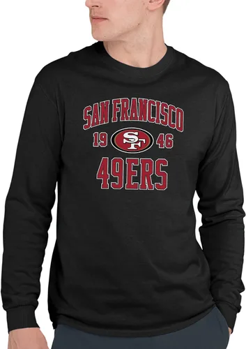 Hybrid Sports NFL - San Francisco 49ers - Established - Camisa de manga larga para hombre y mujer, talla L, color negro