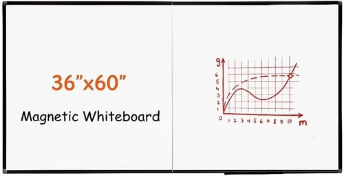 Miniatura 8 de Pizarra blanca de borrado en seco – Pizarra blanca magnética colgante de 24 x 18 pulgadas para pared con marco de aluminio negro para el hogar