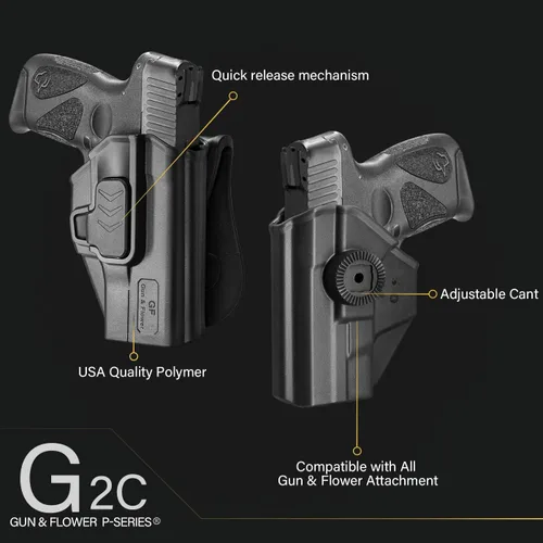 Miniatura 2 de OWB Holster for Taurus G2C/G3C, PT111/PT140 G2, G3C Toro – Index/Thumb Release, RDS Ready Options, Paddle/Clip/IWB Carry, Adjustable Cant, No