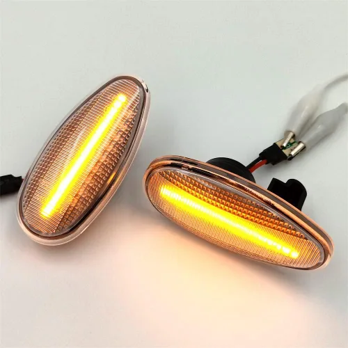 Miniatura 5 de Lámparas de marcador de repetidor lateral para guardabarros delanteros, ajuste OEM, luces LED ámbar de marcador lateral, compatible con modelos
