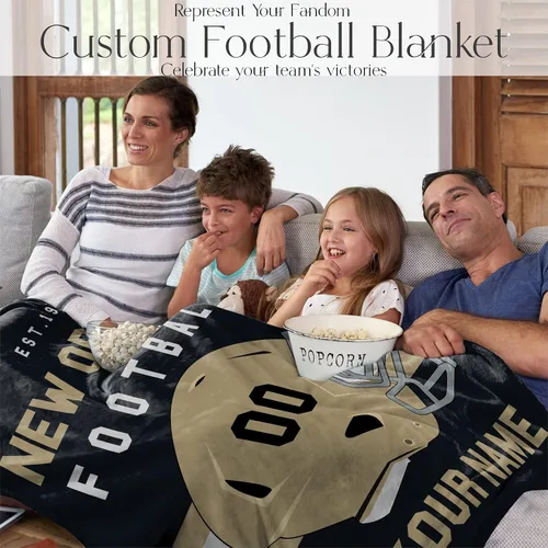 Miniatura 99 de Manta personalizada para fanáticos del fútbol americano – Se envía al día siguiente – Hecha en Estados Unidos – Manta de vellón personalizada