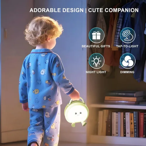 Miniatura 2 de Luz nocturna para niños, lámpara de mesa y mesita de noche inalámbrica táctil portátil para guardería, lactancia materna, dormitorio, 3 niveles